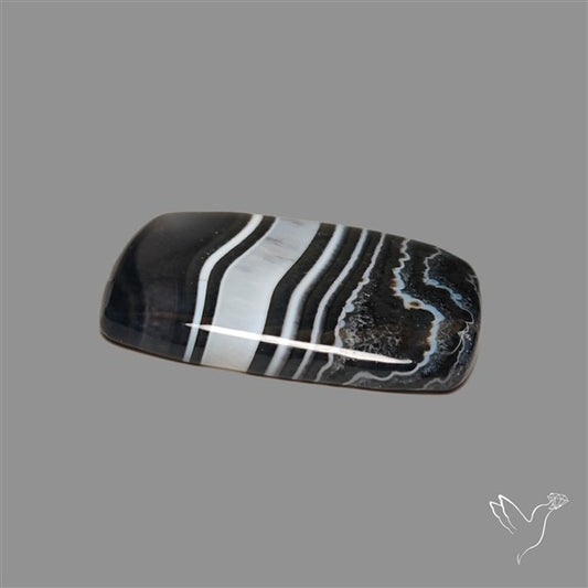Black Banded Tuxedo Agate Cabochon