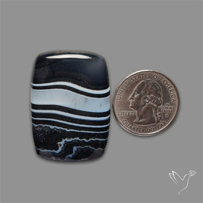Black Banded Tuxedo Agate Cabochon