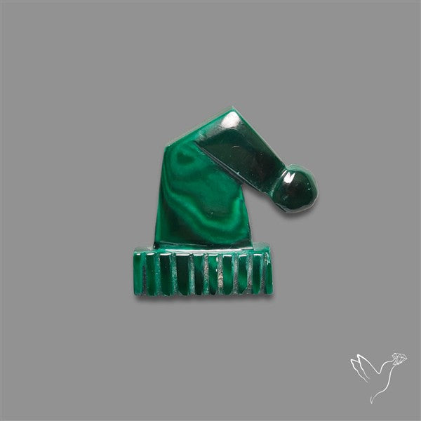 Malachite Hat Carving (handcarved)