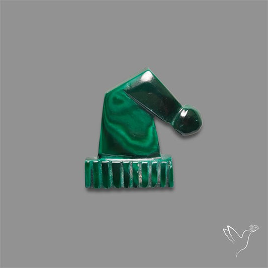 Malachite Hat Carving (handcarved)