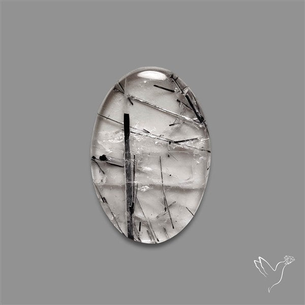 Black Tourmalinated Quartz Cabochon