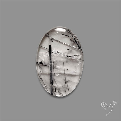 Black Tourmalinated Quartz Cabochon