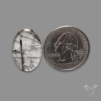 Black Tourmalinated Quartz Cabochon