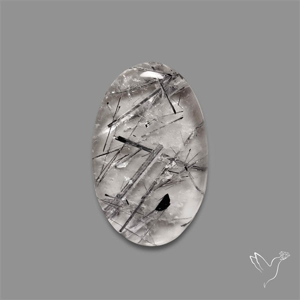 Black Tourmalinated Quartz Cabochon
