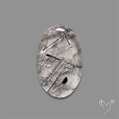 Black Tourmalinated Quartz Cabochon