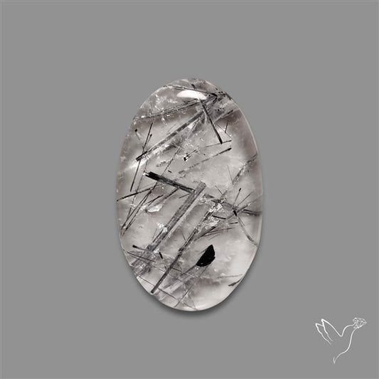 Black Tourmalinated Quartz Cabochon