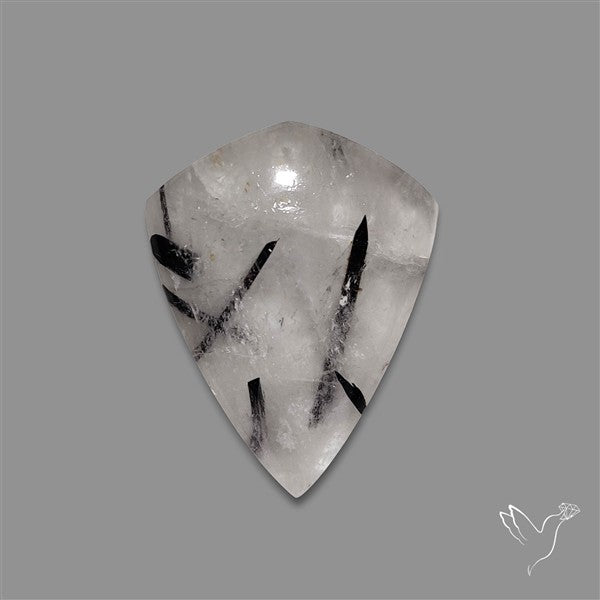 Black Tourmalinated Quartz Cabochon
