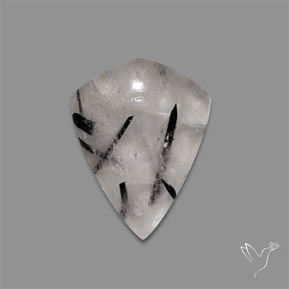 Black Tourmalinated Quartz Cabochon