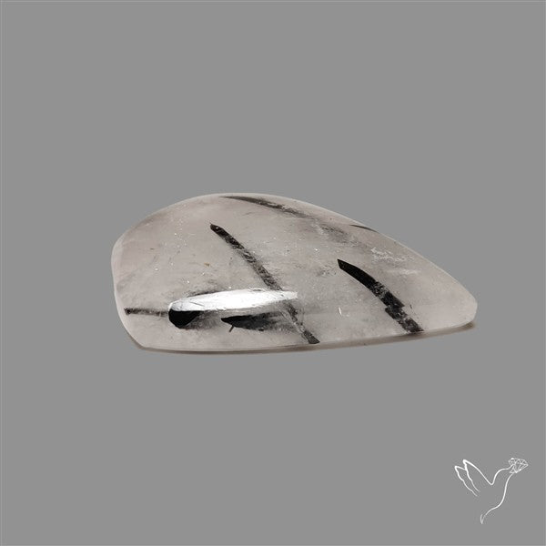 Black Tourmalinated Quartz Cabochon