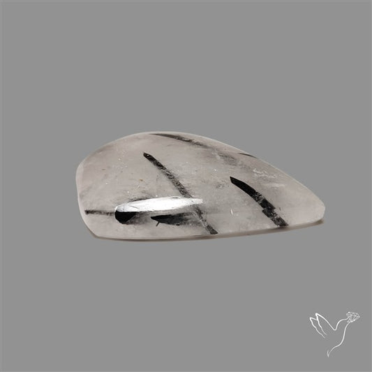 Black Tourmalinated Quartz Cabochon