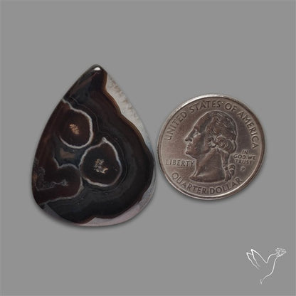 Black Banded Tuxedo Agate Cabochon