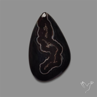 Black Banded Tuxedo Agate Cabochon