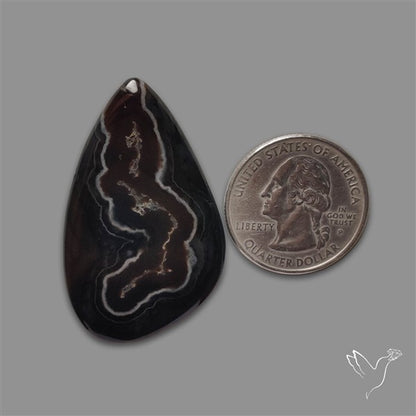 Black Banded Tuxedo Agate Cabochon