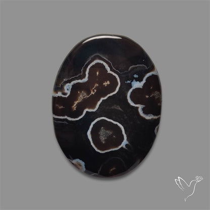 Black Banded Tuxedo Agate Cabochon