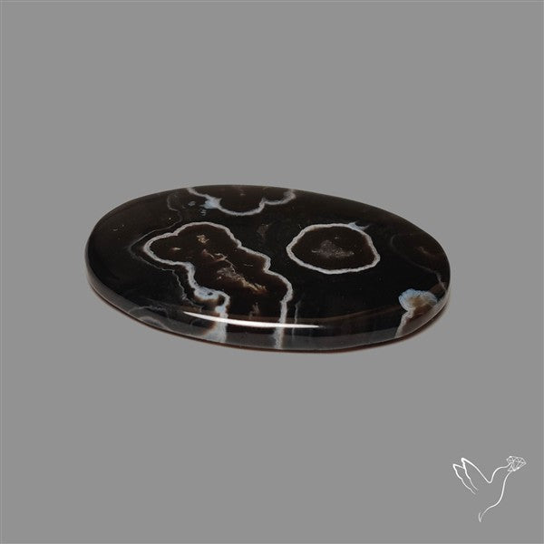 Black Banded Tuxedo Agate Cabochon