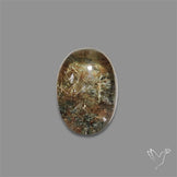 Lodolite Cabochon With Golden Rutile Inclusions