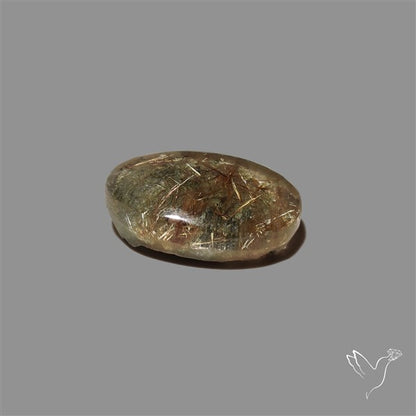 Lodolite Cabochon With Golden Rutile Inclusions