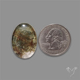 Lodolite Cabochon With Golden Rutile Inclusions