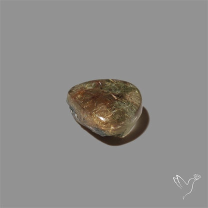 Lodolite Cabochon With Golden Rutile Inclusions