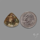 Lodolite Cabochon With Golden Rutile Inclusions