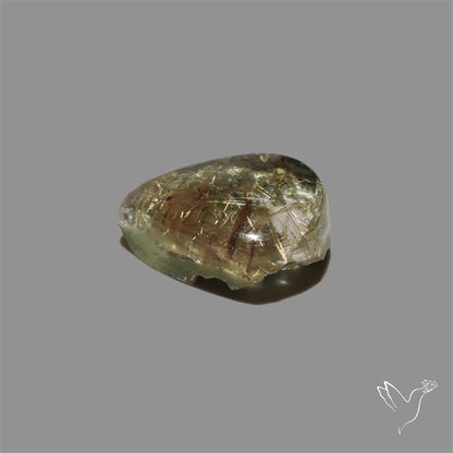 Lodolite Cabochon With Golden Rutile Inclusions
