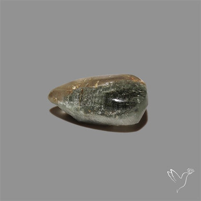 Lodolite Cabochon With Golden Rutile Inclusions