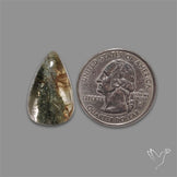 Lodolite Cabochon With Golden Rutile Inclusions