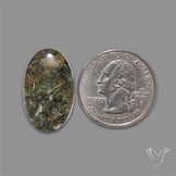 Lodolite Cabochon With Golden Rutile Inclusions