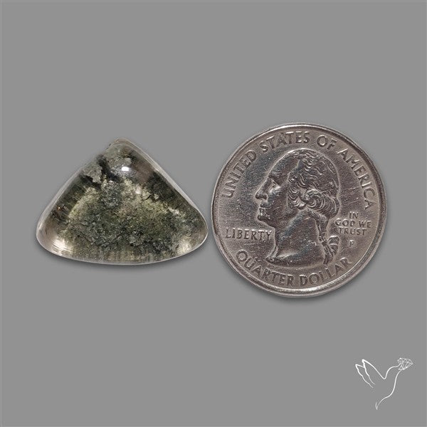 Lodolite Cabochon With Golden Rutile Inclusions