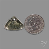 Lodolite Cabochon With Golden Rutile Inclusions