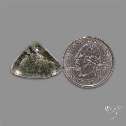 Lodolite Cabochon With Golden Rutile Inclusions