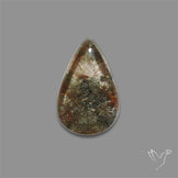 Lodolite Cabochon With Golden Rutile Inclusions