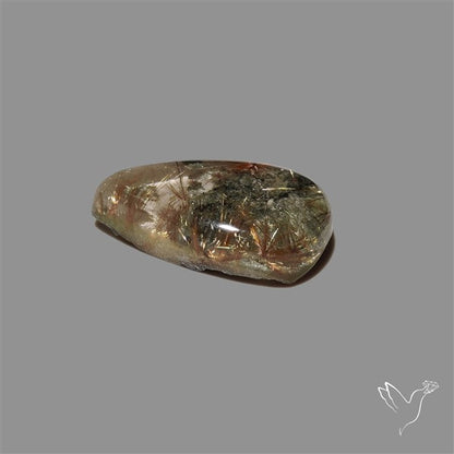 Lodolite Cabochon With Golden Rutile Inclusions