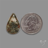 Lodolite Cabochon With Golden Rutile Inclusions