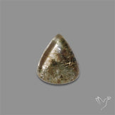 Lodolite Cabochon With Golden Rutile Inclusions