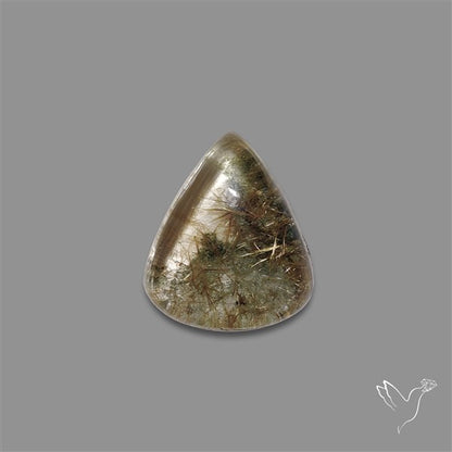 Lodolite Cabochon With Golden Rutile Inclusions