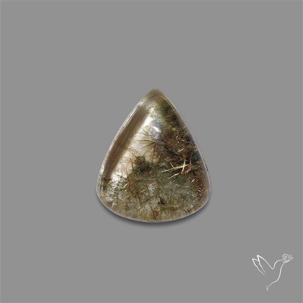 Lodolite Cabochon With Golden Rutile Inclusions