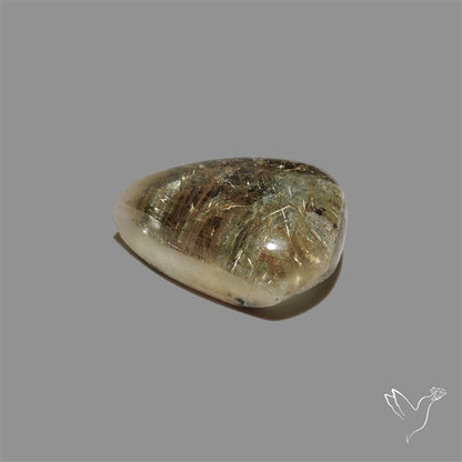 Lodolite Cabochon With Golden Rutile Inclusions