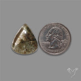Lodolite Cabochon With Golden Rutile Inclusions