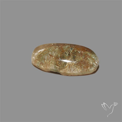 Lodolite Cabochon With Golden Rutile Inclusions