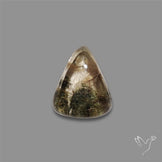 Lodolite Cabochon With Golden Rutile Inclusions