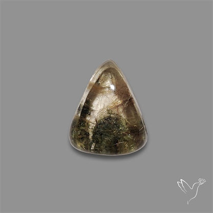 Lodolite Cabochon With Golden Rutile Inclusions