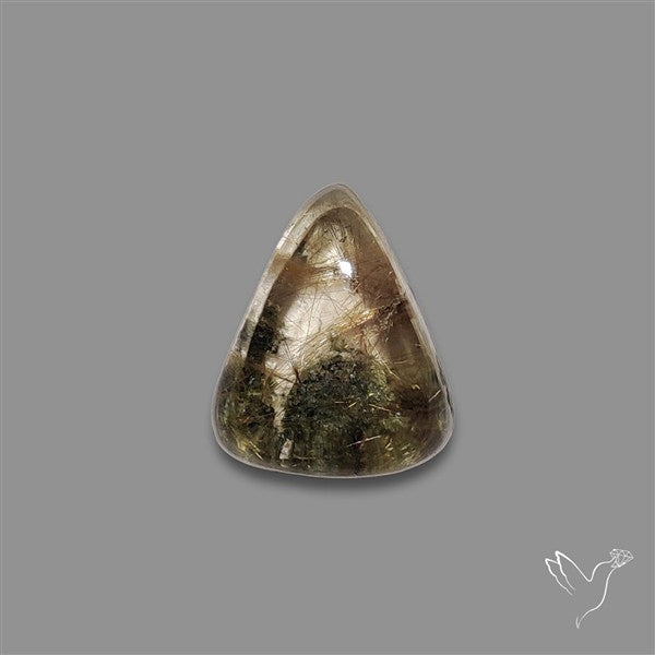 Lodolite Cabochon With Golden Rutile Inclusions