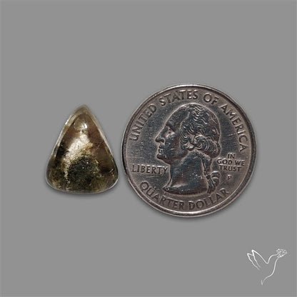 Lodolite Cabochon With Golden Rutile Inclusions