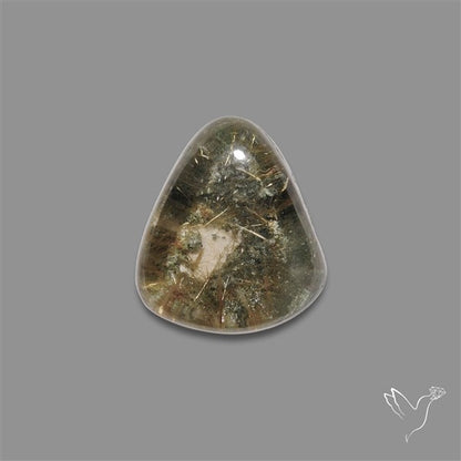 Lodolite Cabochon With Golden Rutile Inclusions