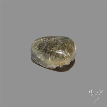 Lodolite Cabochon With Golden Rutile Inclusions