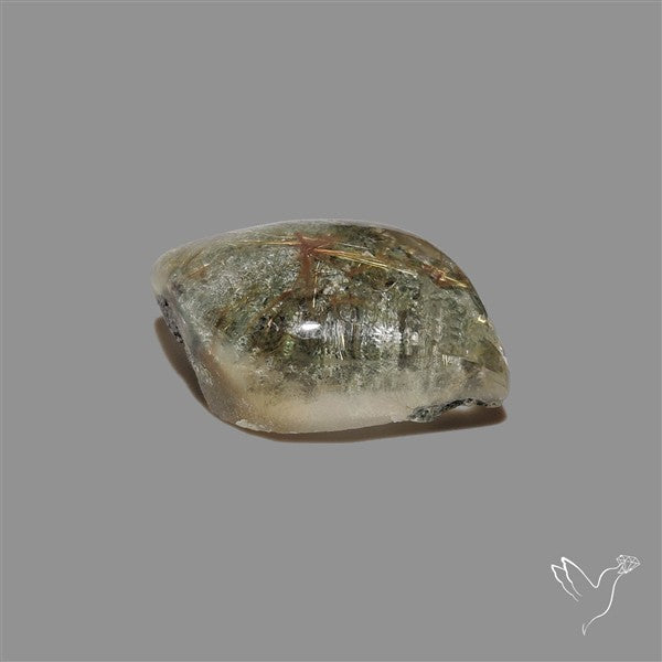 Lodolite Cabochon With Golden Rutile Inclusions