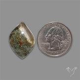 Lodolite Cabochon With Golden Rutile Inclusions
