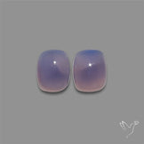High Domed Namibian Blue Chalcedony Pair