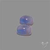 High Domed Namibian Blue Chalcedony Pair